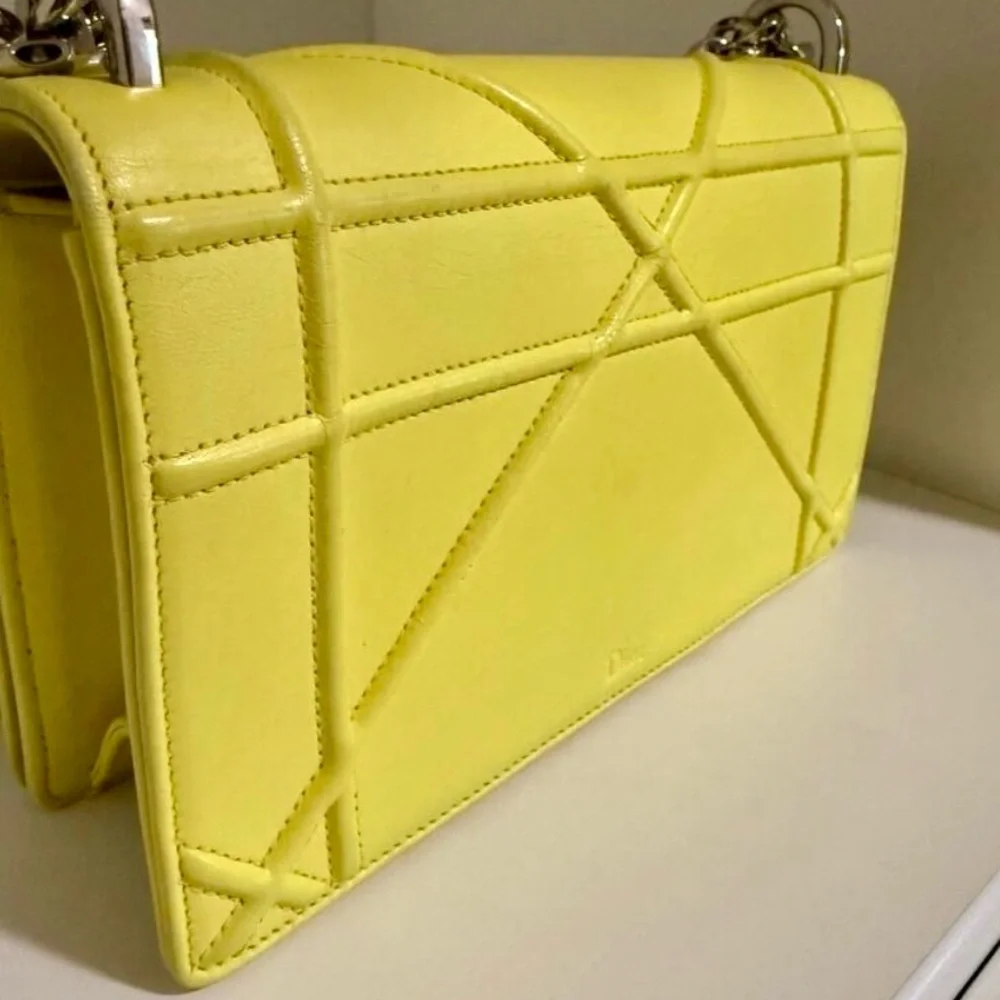 $3350 Dior Diorama Yellow Small Flap Crossbody Bag - Picture 10 of 15